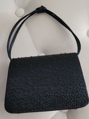 Elegant Black Beaded Hand Bag